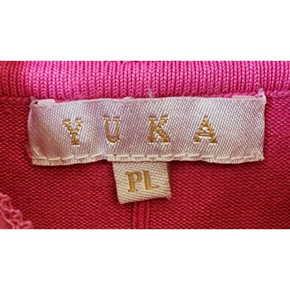 Yuka Women's Size PL Sleeveless Camisole Tank Top Beaded Sequin Lace Trim Pink - Picture 9 of 15
